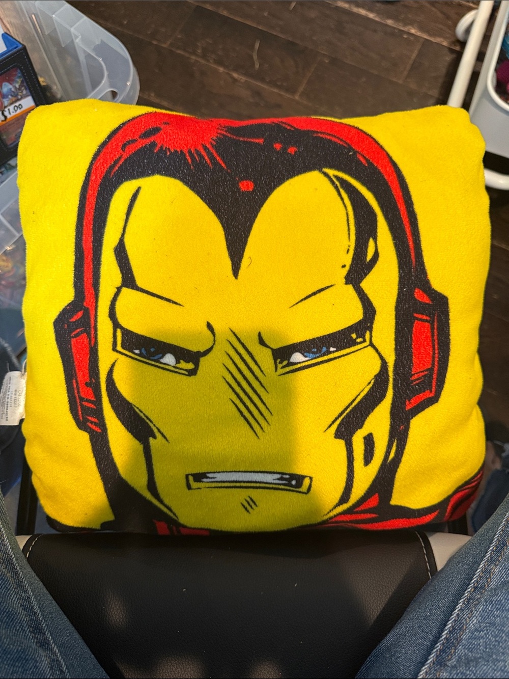 Marvel Yellow Red Iron Man Graphic Throw Pillow